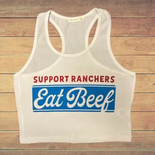 Support Ranchers Eat Beef Cropped Tank