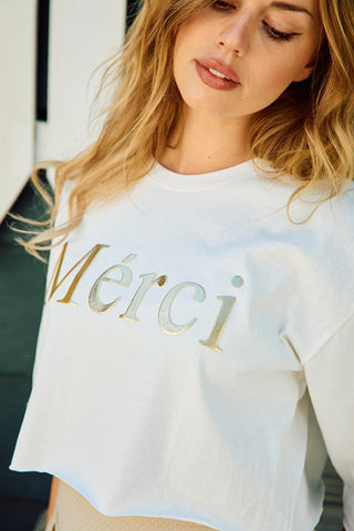 FRONT GRAPHIC PRINT SEMI-CROP TOP