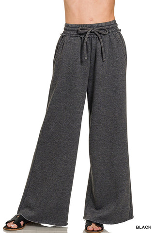 Luxe Chill Wide Leg Pants (Black)