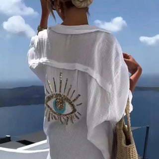 Summer Long-Sleeved Seaside Sunscreen Fashion Shirt