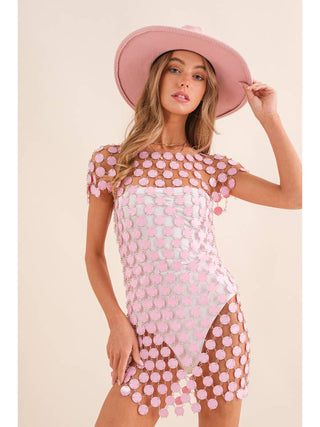 Disco Cowgirl Paillette Dress front view