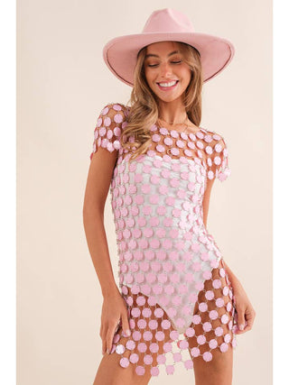 Disco Cowgirl Paillette Dress styled